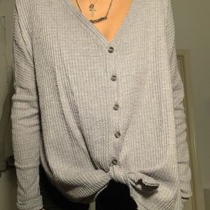 Grey Button Down Sweater
